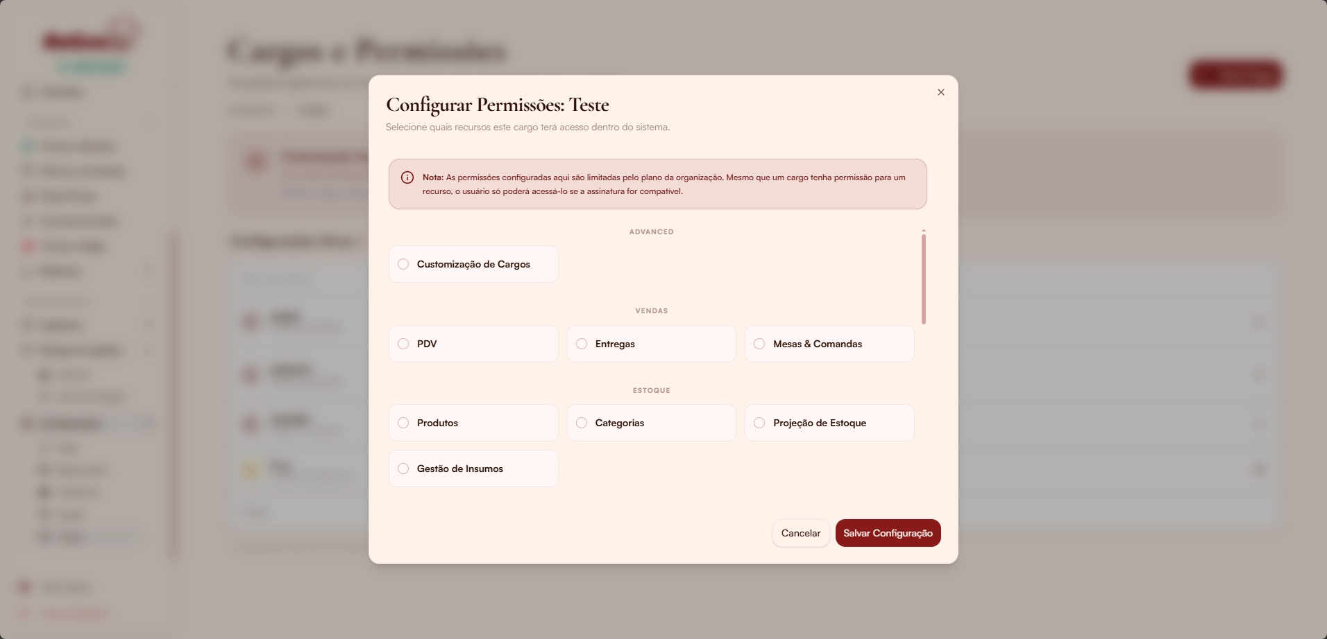 Configurar permissões