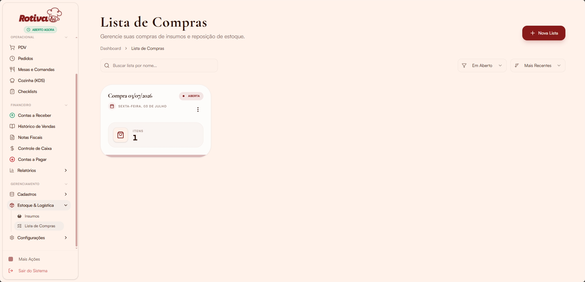 Visão geral das listas de compras