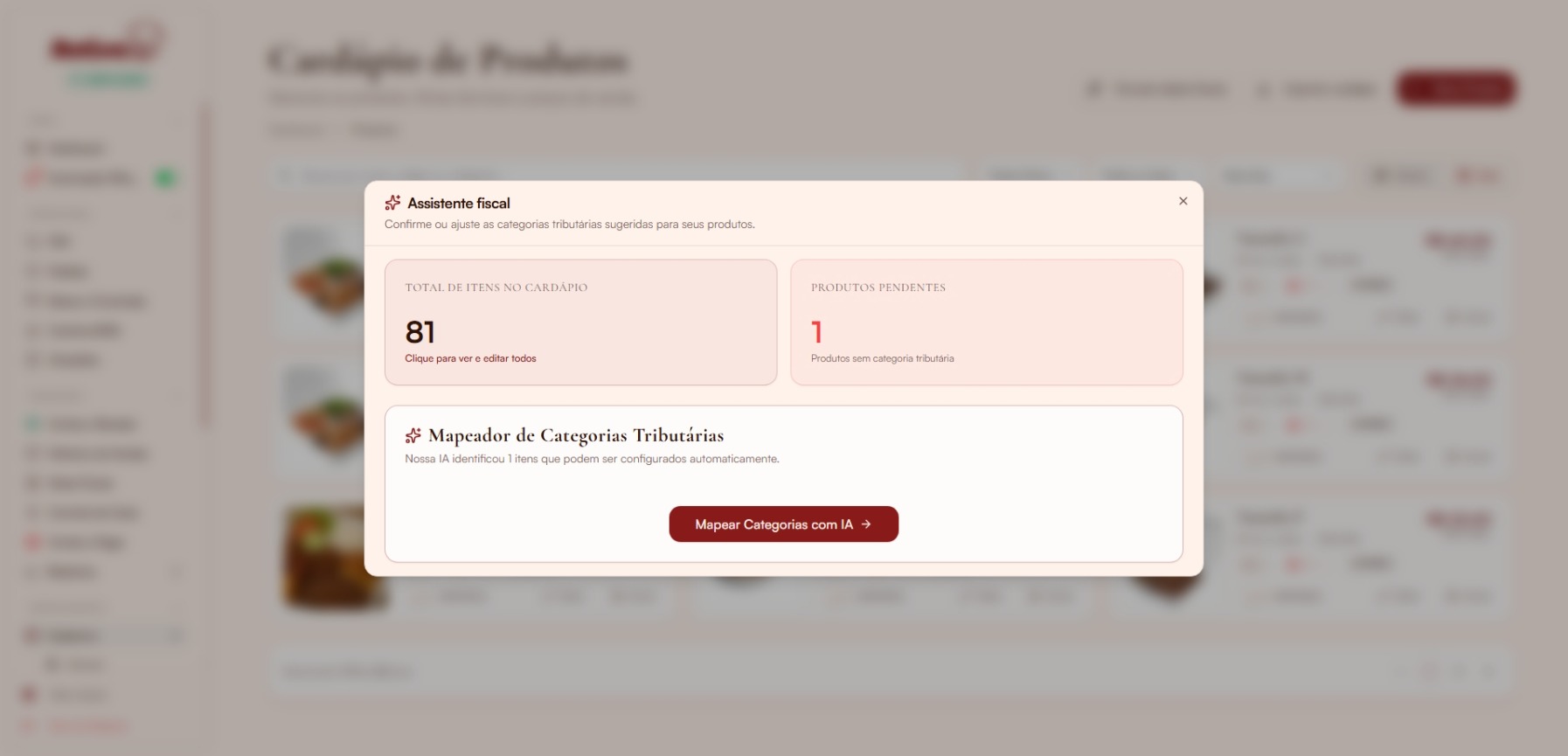 Assistente fiscal com mapeamento por IA